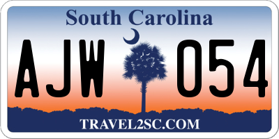 SC license plate AJW054