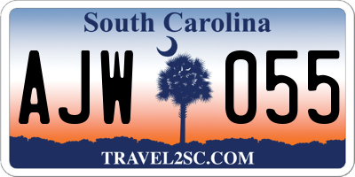 SC license plate AJW055