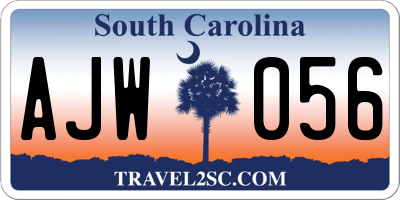 SC license plate AJW056