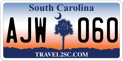 SC license plate AJW060