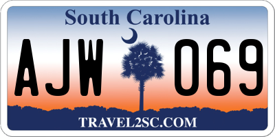SC license plate AJW069