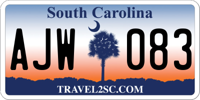 SC license plate AJW083