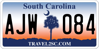 SC license plate AJW084