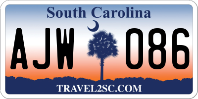 SC license plate AJW086