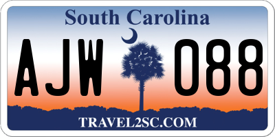 SC license plate AJW088
