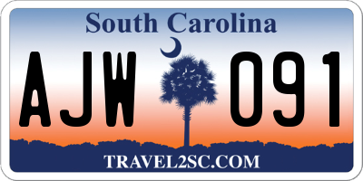 SC license plate AJW091