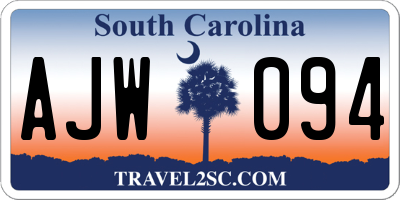 SC license plate AJW094