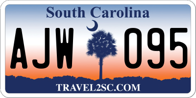 SC license plate AJW095