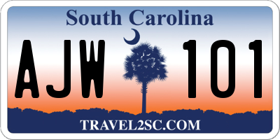 SC license plate AJW101