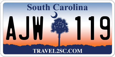 SC license plate AJW119