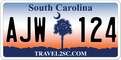SC license plate AJW124