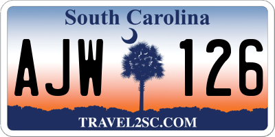 SC license plate AJW126
