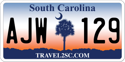 SC license plate AJW129