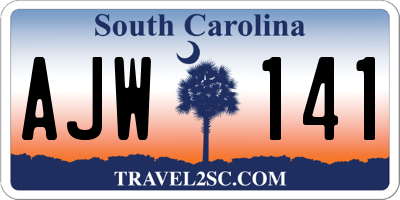 SC license plate AJW141