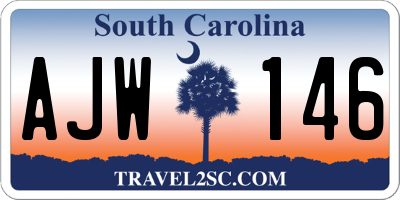 SC license plate AJW146