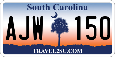 SC license plate AJW150