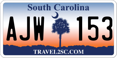 SC license plate AJW153