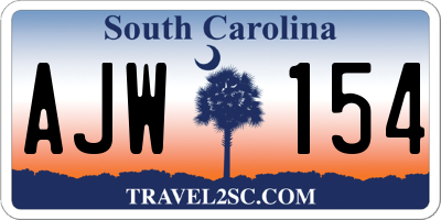 SC license plate AJW154