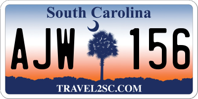 SC license plate AJW156