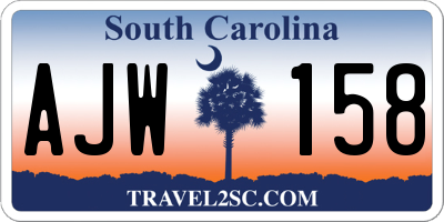 SC license plate AJW158