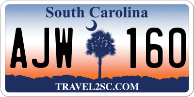 SC license plate AJW160