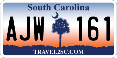 SC license plate AJW161