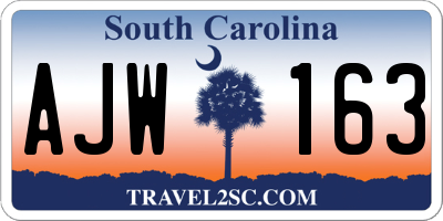 SC license plate AJW163