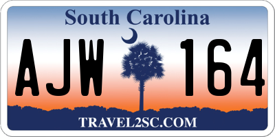 SC license plate AJW164
