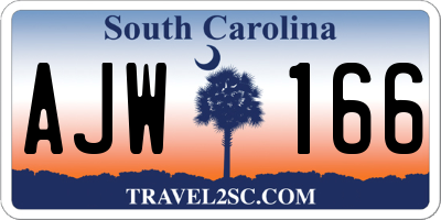 SC license plate AJW166