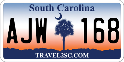 SC license plate AJW168