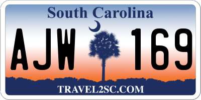 SC license plate AJW169