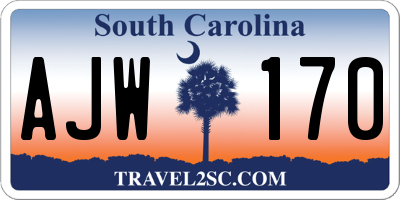 SC license plate AJW170