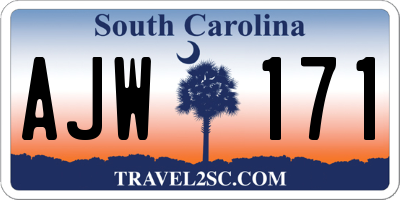 SC license plate AJW171