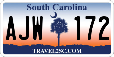 SC license plate AJW172
