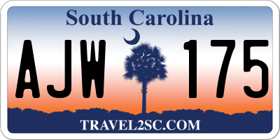 SC license plate AJW175