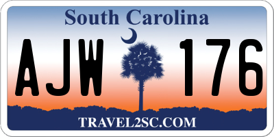 SC license plate AJW176