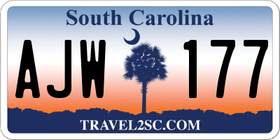 SC license plate AJW177