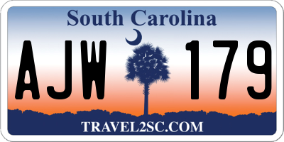 SC license plate AJW179