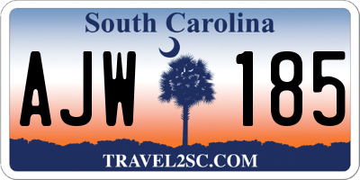 SC license plate AJW185