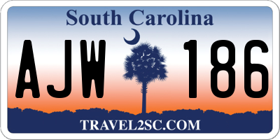 SC license plate AJW186