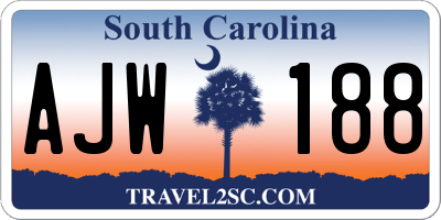 SC license plate AJW188