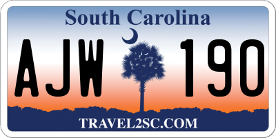 SC license plate AJW190