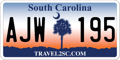 SC license plate AJW195