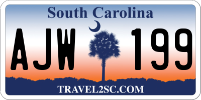 SC license plate AJW199
