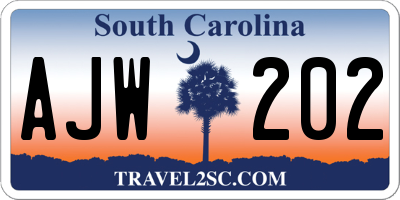 SC license plate AJW202