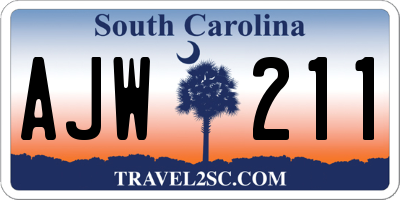 SC license plate AJW211