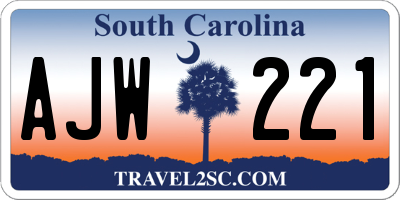 SC license plate AJW221