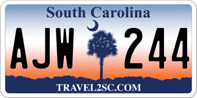 SC license plate AJW244