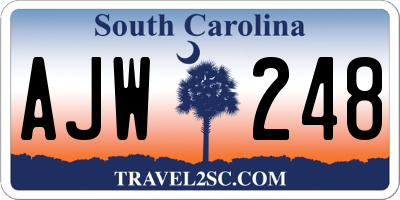 SC license plate AJW248