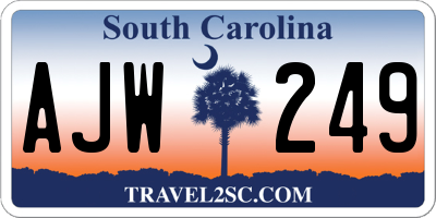 SC license plate AJW249